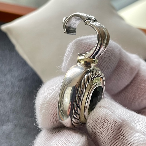 David Yurman XL Albion Enhancer with Faceted Lemon Citrine 1.5" - Picture 6 of 8